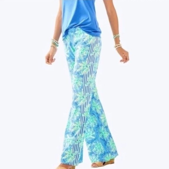 Lilly Pulitzer Bal Harbour Palazzo Pants Bennet Blue Tropic  Size Small - Picture 1 of 8